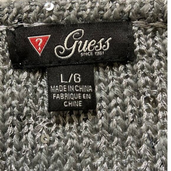 Guess Vintage Sparkling Sweater Knit Womens Size Large Long Sleeve Tunic - Picture 8 of 9